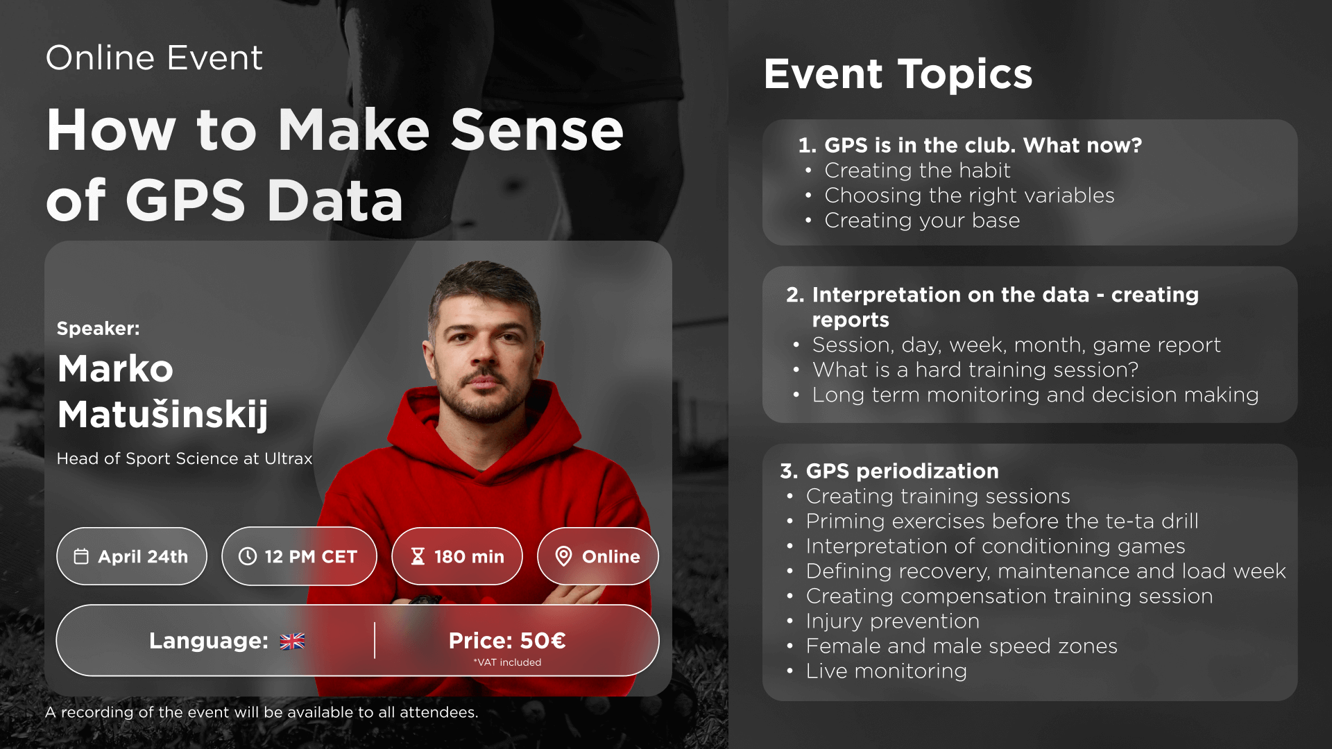 GPS Monitoring Data Sports analytics