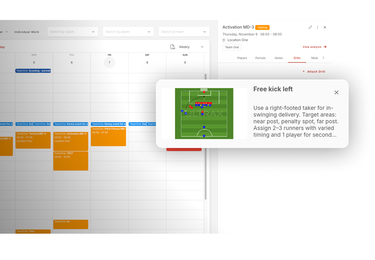add drills to calendar events