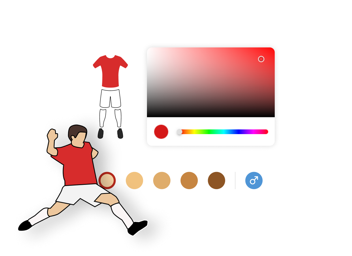 player customization with drill sketching tool