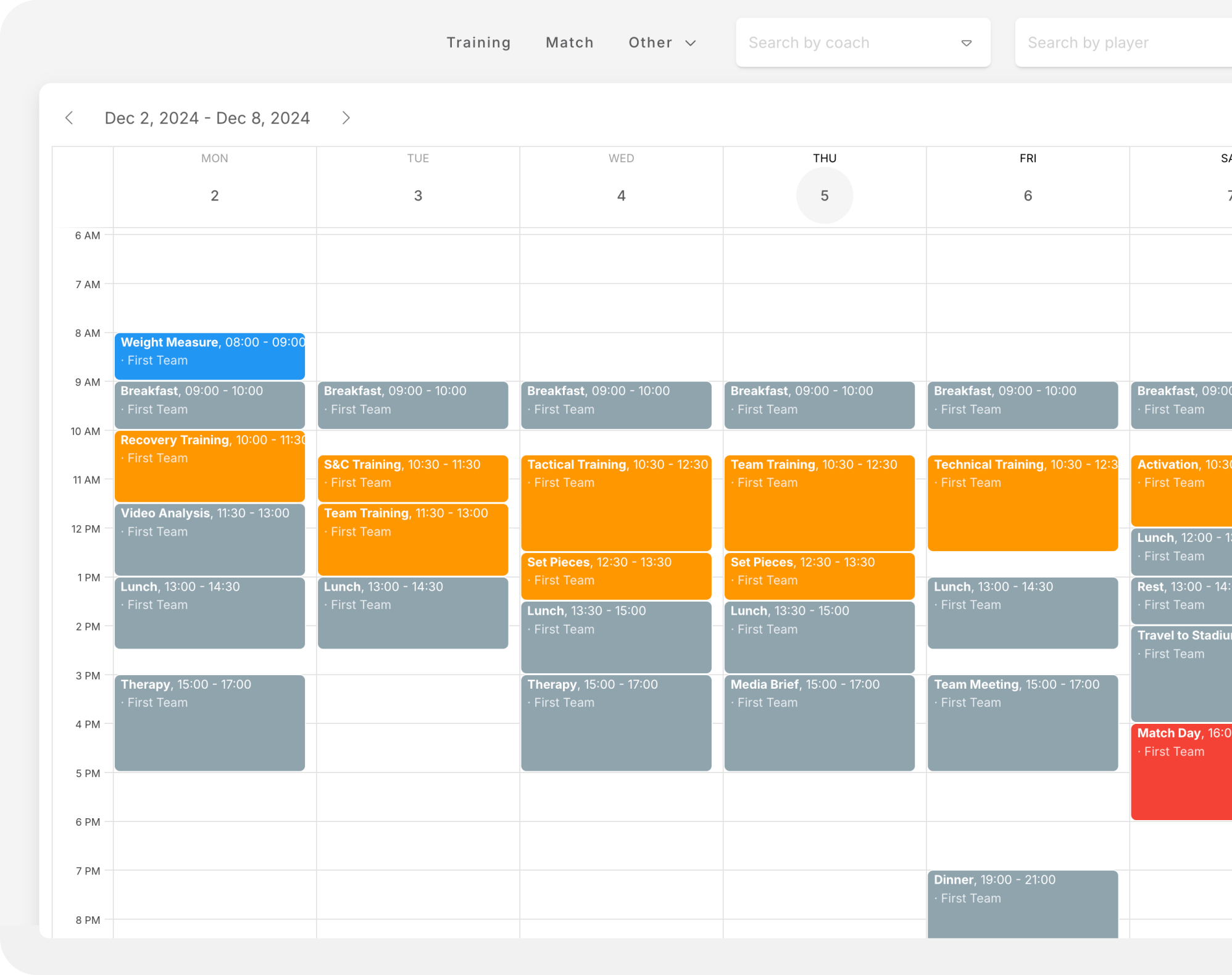 Track Sports Club Events in Calendar